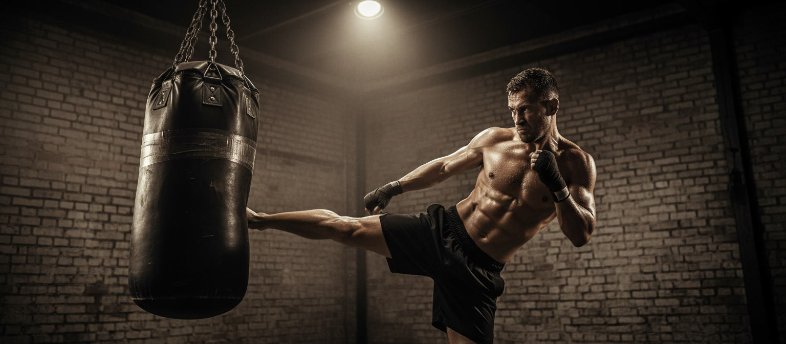 A_lone_kickboxer_with_a_determined_expression_sweat-drenched_skin_and_a_fierce_g-3